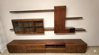 Mueble modular de madera de raíz