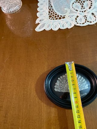 Antiguo cuadro abanico plata