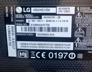 TV LG 49UH610V UHD 4K Smart TV