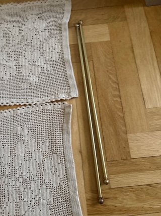 Tende uncinetto fatte a mano + aste ottone