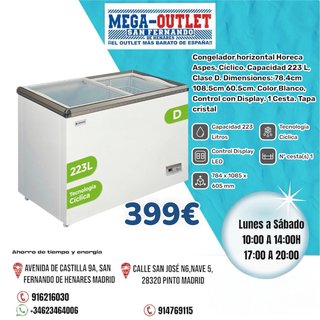 Congelador Arcon Expositor Aspes 223L