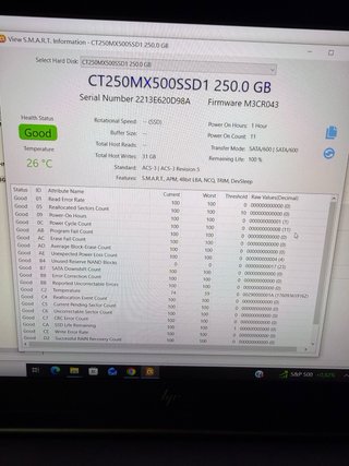 SSD Crucial 250GB