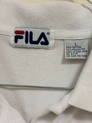 Polo FILA estilo Vintage Blanco Talla L