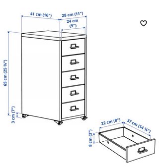 Cajonera IKEA HELMER Roja