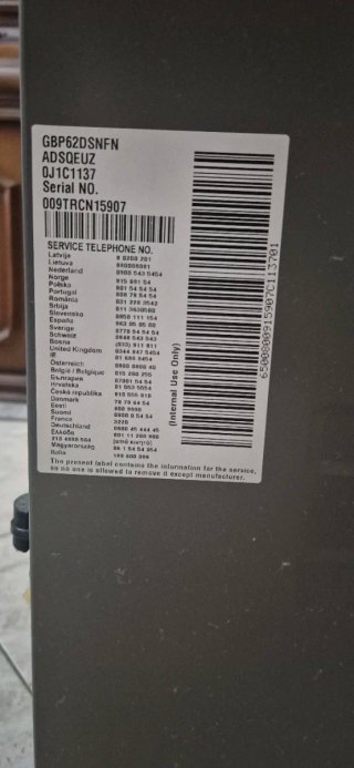 Frigorífico combi LG GBP62DSNFN