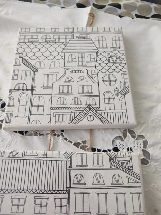 3 Cuadros Decoración Casas Dibujo