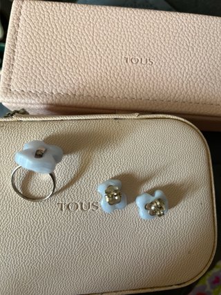 Anillo y pendientes Tous oso azul