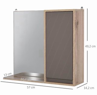 Mueble de baño madera y cristal