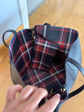Bolso shopper piel Ralph Lauren azul marino