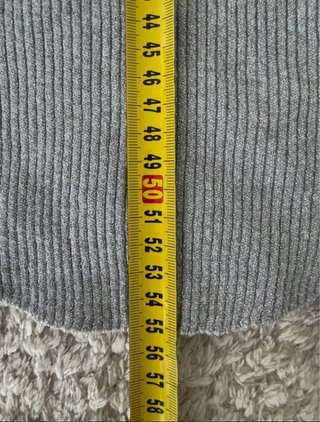 Stradivarius Jersey Punto Canalé Brillo Plata XS