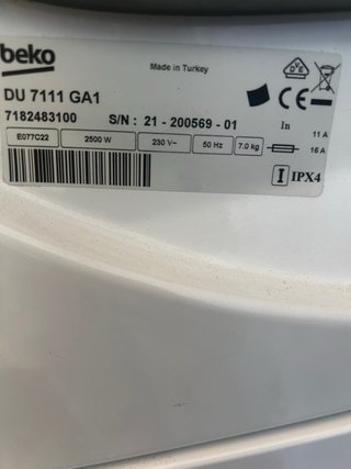 Secadora Beko 7kg Condensación DU7111GA1