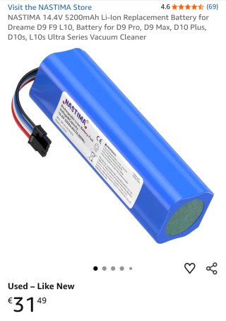 Batería 5200mAh para DreameBot L10s Ultra (desc.)