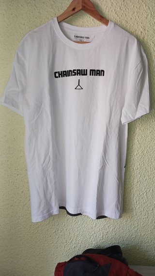 Camiseta blanca Chainsaw Man Nueva, talla XL