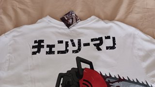 Camiseta blanca Chainsaw Man Nueva, talla XL