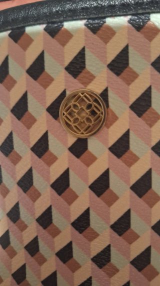 Bolso Lonbali Patrón Geométrico Rosa Marrón Beige