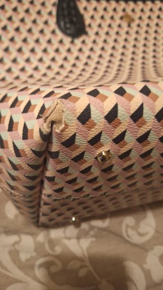 Bolso Lonbali Patrón Geométrico Rosa Marrón Beige