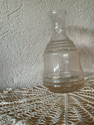 Botella Vintage Cristal Dorada Mesita Noche