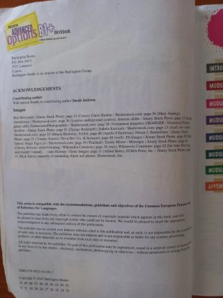 Burlington Avanced Options Workbook : B1+