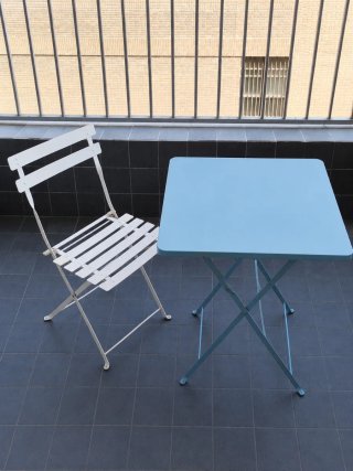 Mesa y Silla Exterior Metálica