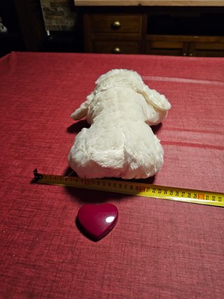 Peluche Perro Blanco con Latido Corazón
