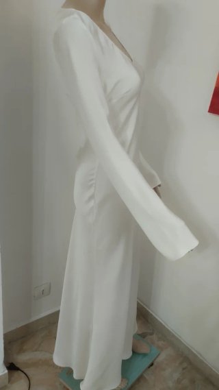Abito lungo donna color panna