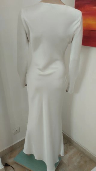 Abito lungo donna color panna