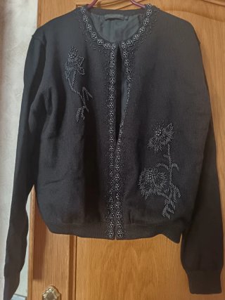 Chaqueta de punto mujer negra
