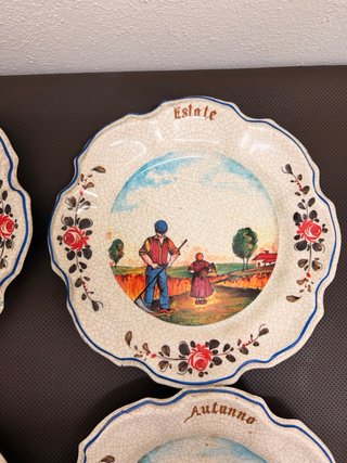 Set 4 Piatti Vintage Le Quattro Stagioni