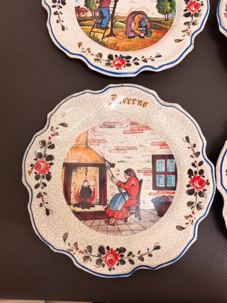 Set 4 Piatti Vintage Le Quattro Stagioni