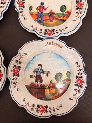 Set 4 Piatti Vintage Le Quattro Stagioni