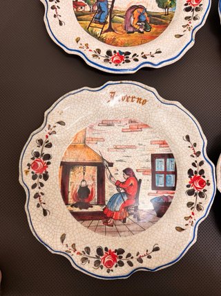 Set 4 Piatti Vintage Le Quattro Stagioni