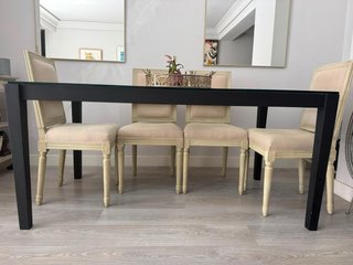 Mesa comedor cristal negro moderna