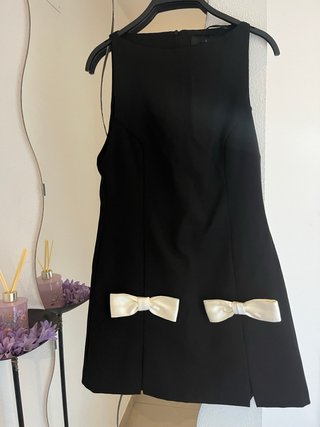Vestido Zara lazos blanco y negro