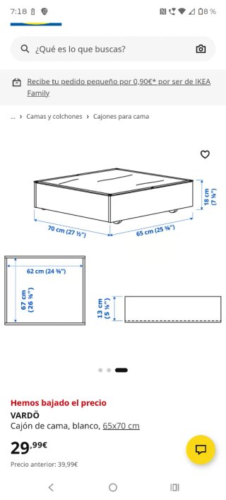 Cajonera de cama IKEA Vardo