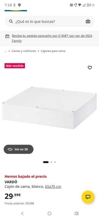Cajonera de cama IKEA Vardo