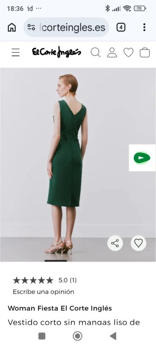 Vestido de fiesta verde El Corte Inglés