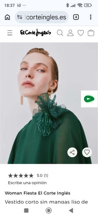 Vestido de fiesta verde El Corte Inglés
