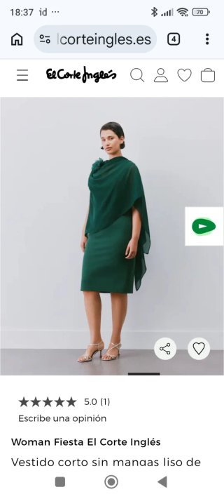 Vestido de fiesta verde El Corte Inglés