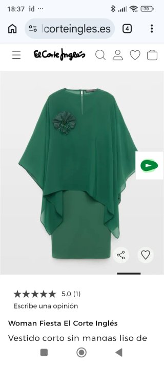 Vestido de fiesta verde El Corte Inglés