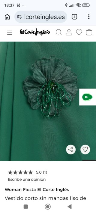 Vestido de fiesta verde El Corte Inglés
