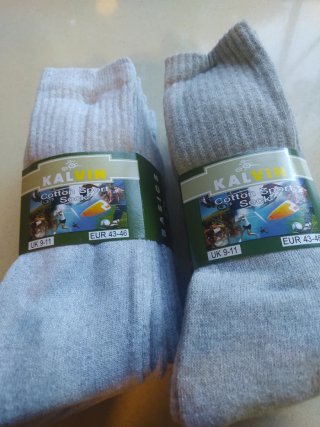 12 Pares Calcetines Deportivos Algodón Gris