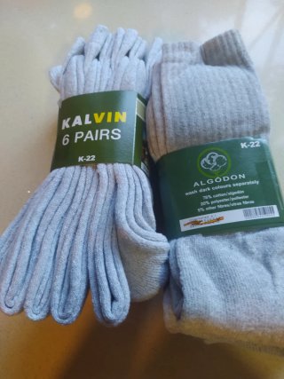12 Pares Calcetines Deportivos Algodón Gris