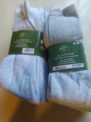 12 Pares Calcetines Deportivos Algodón Gris