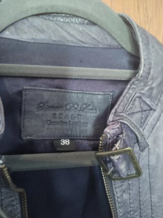 Chaqueta biker cuero italiano vintage S
