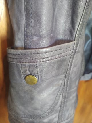 Chaqueta biker cuero italiano vintage S