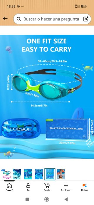 Pack 2 Gafas de natación para niños (3-12 años)