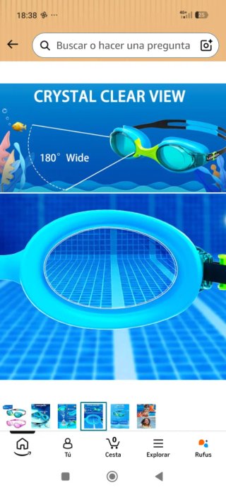 Pack 2 Gafas de natación para niños (3-12 años)