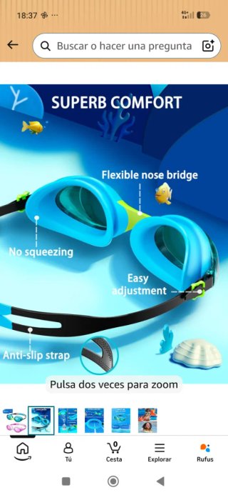 Pack 2 Gafas de natación para niños (3-12 años)