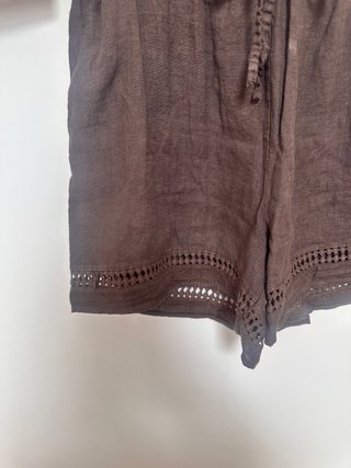 Conjunto lino marrón: blusa y short