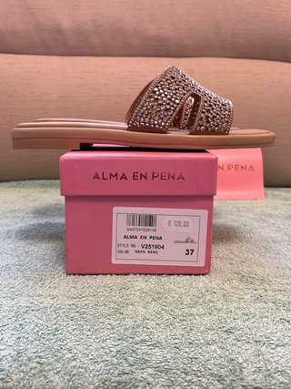 Ciabatte Alma en Pena Beige/Oro Tg 37